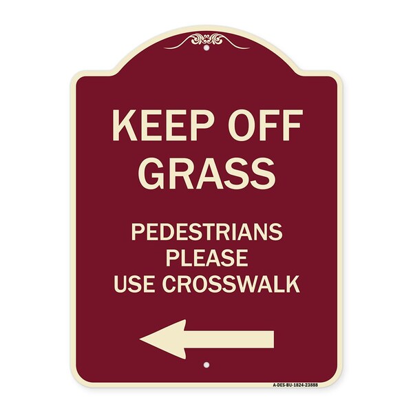 Designer Series Lawn Boss Stake Kit, Burgundy Heavy-Gauge Aluminum Sign, 24" x 18", BU-1824-23888